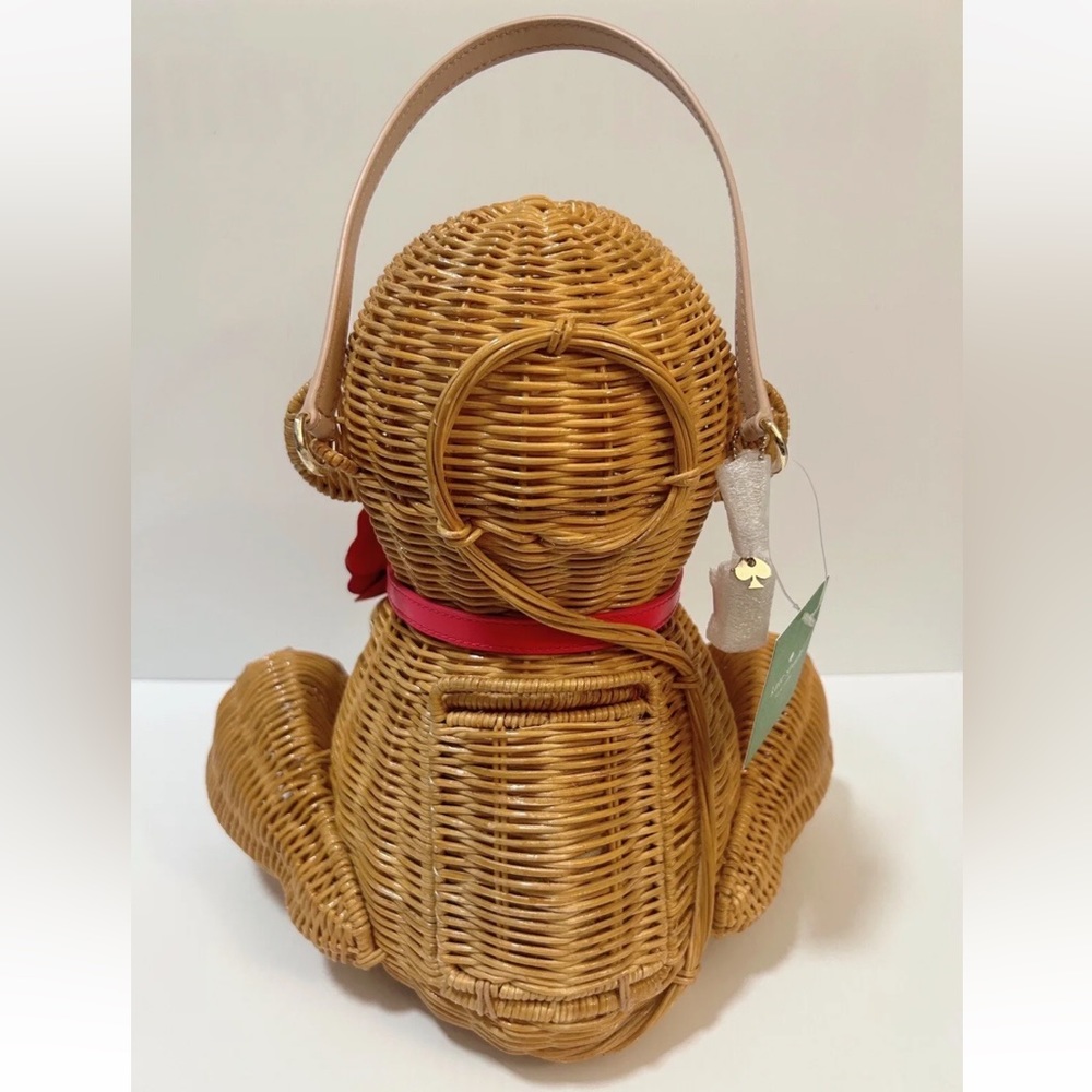 Kate Spade “Rambling Roses” Monkey wicker Satchel NWT 🐒🌸 - Picture 4 of 9